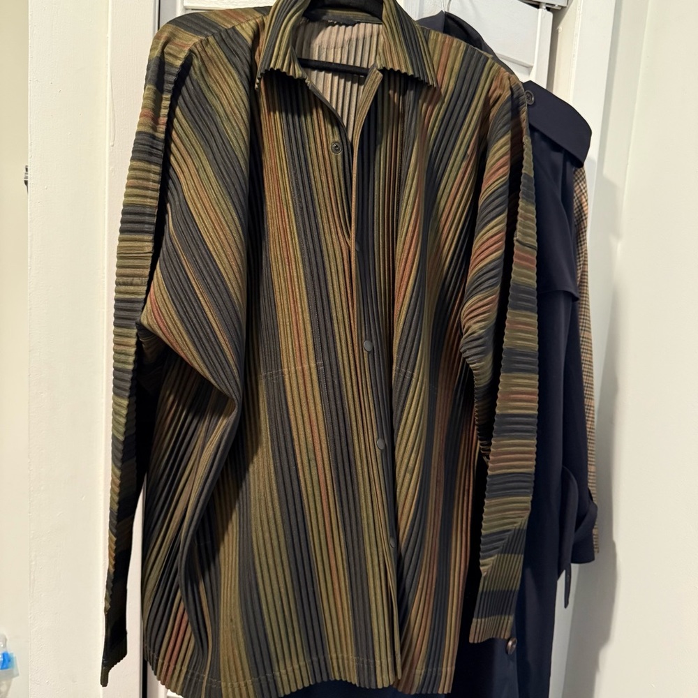 Issey Miyake Homme Plisse Striped Shirt Size 4 DAMAGE